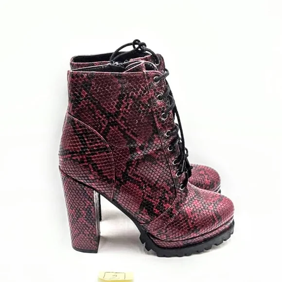 Faux Python Skin Boots - Picture 1 of 6